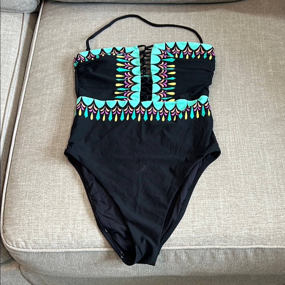 Women’s Trina Turk One Piece Swimsuit - Black with Colorful Accents